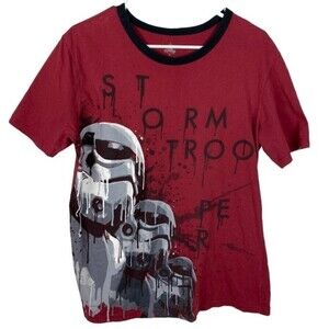 Disney Star Wars Stormtrooper Graphic Shirt Boys Small Red Short Sleeve Casual